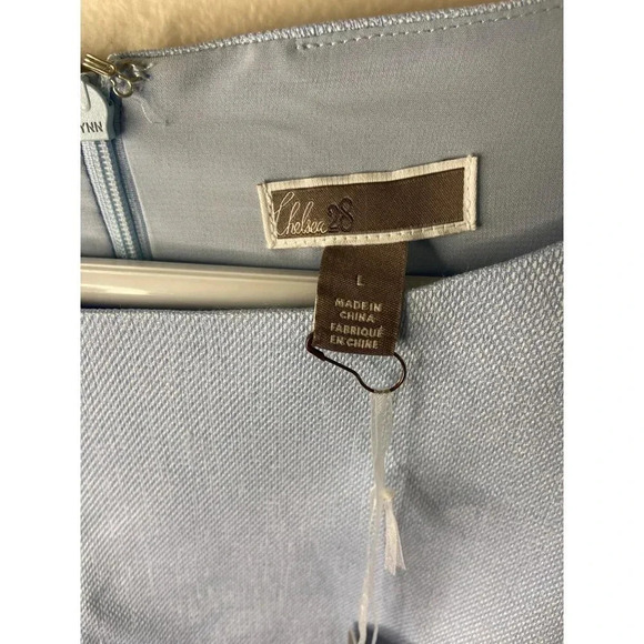 Chelsea28 Powder Blue Rear Zip Sleeveless Career Dress NEW FLAW Size L - Picture 4 of 12